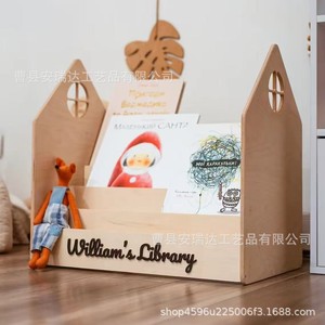 Estante de almacenamiento de madera de varias capas, 4 niveles, montado en la pared, para organizar libros infantiles, organizador de juguetes, forma rectangular - Product Image 2