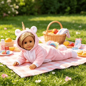 MSYO Traje <span class=keywords><strong>de</strong></span> unicornio <span class=keywords><strong>de</strong></span> 18 pulgadas para muñecas americanas, <span class=keywords><strong>mono</strong></span> rosa para regalo <span class=keywords><strong>de</strong></span> cumpleaños para niños - Product Image 3