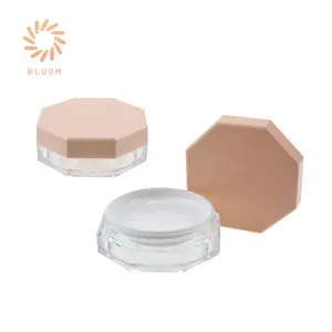 Barattolo di polvere sfuso monocolore per trucco cosmetico ottagonale in plastica personalizzato da 20g con setaccio