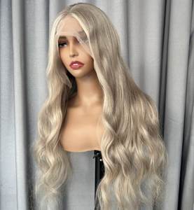 Parrucca anteriore in pizzo senza colla per capelli umani europei HD parrucca piena in pizzo Color biondo parrucca anteriore in pizzo per donne bianche - Product Image 1