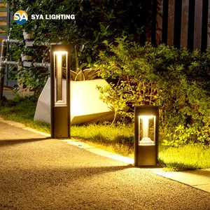 Luz de poste de bolardo LED moderna para exteriores, luz de césped LED para exteriores, camino de paisaje de aluminio, resalta, 2 unidades