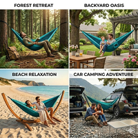 Hamac de camping double pliable moderne et léger en nylon parachute 210T avec logo personnalisé pour l'extérieur – Vente en gros