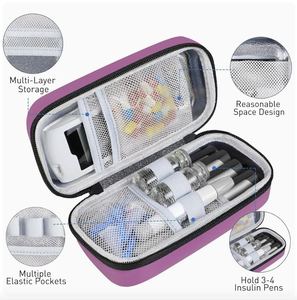 Petite boîte de rangement portable pour médicaments avec affichage numérique de la température, étui isotherme pour insuline, coque rigide en EVA avec blocs réfrigérants - Product Image 2
