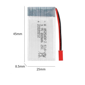 빠른 배송 충전식 리튬 리포 배터리 852540 650mAh 3.7V 7.4V 25C 리튬 폴리머 드론 RC 배터리 - Product Image 1