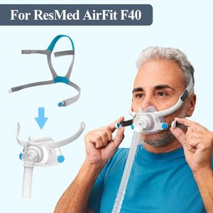 Sangle de remplacement pour <span class=keywords><strong>masque</strong></span> facial complet <span class=keywords><strong>ResMed</strong></span> AirFit, bandeau avec 2 clips magnétiques, respirant et élastique, pour <span class=keywords><strong>masque</strong></span> <span class=keywords><strong>CPAP</strong></span> F40 - Product Image 5