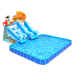 Tobogán de agua inflable comercial popular de verano 2024 con tres toboganes <span class=keywords><strong>piscina</strong></span> para niños Parque Acuático de alta calidad - Product Image 6
