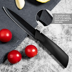 Couteau de chef en acier inoxydable 4Cr13 très tranchant et de haute dureté avec manche en plastique noir durable pour la viande, les légumes et les fruits. - Product Image 4