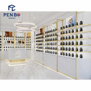 Custom Multiplex Roestvrijstalen Geur Parfum Display Plank Kleine Winkel Parfum Winkel Modern Design Luxe Showcase Voor Winkel - Product Image 2