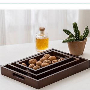 Bamboo Wooden <b>Tray</b> Rectangular With Handle Serving <b>Tray</b> For <b>Tea</b> Or Barbecue Multiple Sizes Available - Product Image 3