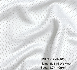 Tissu en <span class=keywords><strong>maille</strong></span> polyester léger effet œil-de-perdrix STOCK en gros, respirant et à séchage rapide, idéal pour tous types de vêtements de sport et de survêtements - Product Image 1