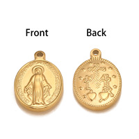 Religieux Ovale Vierge Marie Pendentifs En Acier Inoxydable Or Couleur Charmes Colliers Bracelets Cérémonie Bijoux Accessoires En Vrac