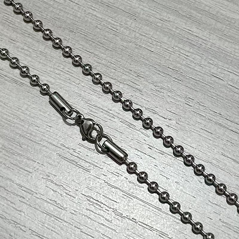 Silver 3mm*61cm beaded chain