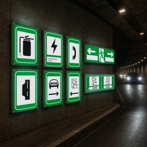 Signalisation de sécurité pour contacts d'urgence, avertissement routier, guidage piétonnier, éclairage LED réfléchissant pour évacuation de tunnel, IP68, ingénierie - Product Image 3