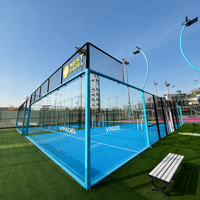 Pista de Pádel Panorámica de Alto Estándar, Efecto Visual Atractivo, Calidad Duradera, Buen Precio, Equipamiento para Pistas de Pádel al Aire Libre