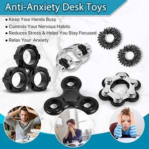 Office <b>Fidget</b> Toys Adults Sensory Plastic Spinner <b>Ring</b> Chain Desk Gadget Calm Stress <b>Anxiety</b> Focus Productivity - Product Image 4