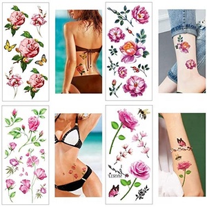 De alta calidad de flores de Color el arte de cuerpo de <span class=keywords><strong>la</strong></span> <span class=keywords><strong>manga</strong></span> Rosa etiqueta engomada del <span class=keywords><strong>tatuaje</strong></span> temporal - Product Image 5