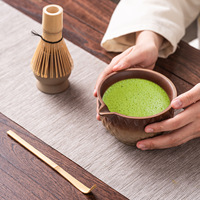 Ensemble de théière et fouet à matcha de style japonais Star Diamond, bol à thé en céramique gaufré, fouet, base et support pour brosse pour la cérémonie du thé