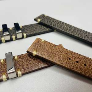 Bracelet de montre en cuir de veau italien élastique à expansion de 20 mm et 22 mm, bleu, simplicité, best-seller, boucle en acier inoxydable, durable - Product Image 5