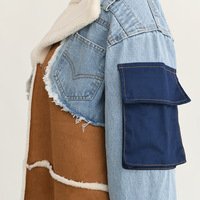 Vêtements professionnels de haute qualité pour femmes, Parkas d'hiver épais en jean Patchwork Streetwear veste longue