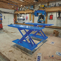 Table élévatrice à ciseaux hydraulique à double vérin TUHE TH-R3000, 220V, 3000kg, à entraînement électrique pour alignement de véhicules