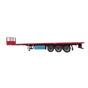 Vehicle Master 40ft Flatbed Truck Trailer Load Capacity Trailer Flatbed 40 Ft Tri Axle Flatbed Container Semi Trailer For Sale