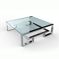 Table basse de qualité durable Accent Table centrale de décoration de maison avec dessus en verre pour meubles de salon d'hôtel en vente