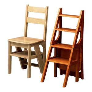 Dual Purpose Folding <b>Ladder</b> Chair Solid Wood Multi Functional Storage Living Room Chair Foldable Design - Product Image 1