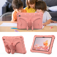 Casing Butterfly Kid Case untuk Kindle Fire 7 2022 Generasi ke-12 Model Terbaru 7 inci, terbuat dari busa EVA, ramah anak, dengan tali bahu.