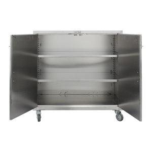 Chariot d'infirmière moderne en acier inoxydable à 2 portes et 4 roulettes, durable, pour usage <span class=keywords><strong>clinique</strong></span> - Product Image 2