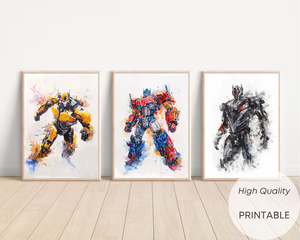 Décoration Murale Robot Personnages <span class=keywords><strong>Transformers</strong></span> Personnalisés pour Chambre <span class=keywords><strong>de</strong></span> Garçons, Salle <span class=keywords><strong>de</strong></span> Cinéma Maison, Salle <span class=keywords><strong>de</strong></span> <span class=keywords><strong>Jeux</strong></span> – Encre Durable Résistante à la Décoloration - Product Image 1