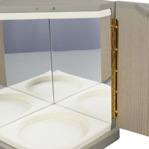 Boîte à vin rectangulaire en bois haut de gamme, faite à la main, recyclable, avec ouverture latérale, double porte, miroir intégré, gravure laser personnalisée - Product Image 3