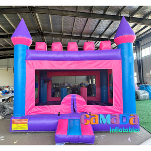 <span class=keywords><strong>Location</strong></span> commerciale de moonwalk de videur de saut gonflable de <span class=keywords><strong>maison</strong></span> de rebond de filles de princesse bleue et rose - Product Image 6