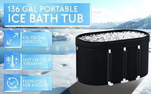 Bak Mandi Es Lipat untuk 1-2 Orang, dengan Tiang Stainless Steel untuk Terapi Dingin Atlet, Ember Es untuk Terapi Celup Dingin - Product Image 5