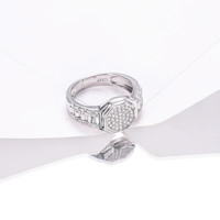 CM bijoux à la mode en laiton 14K plaqué or rhodium plaqué zircon incrusté bague de montre bague haut de gamme Anillo diamant femmes bagues