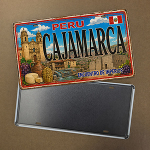 Letrero Metálico Vintage de Perú con Collage de Letras de Ciudad, Placa de Matrícula de Metal Rústica Retro, Decoración de Pared de Estilo Antiguo - Product Image 2