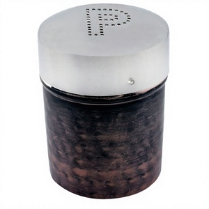 Salière et poivrière en acier inoxydable, nouveau Design en métal, salière et poivrière martelées avec une couleur antique - Product Image 1