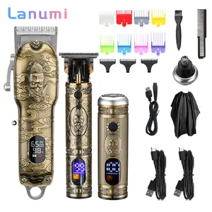 Lanumi-Kit de peluquería profesional para peluquería, máquina de corte de pelo ajustable, cortapelos profesional, Cheveux Pro Salon, 2 unidades