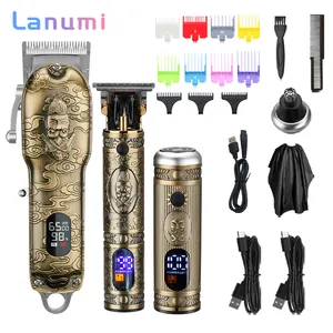 Lanumi JM-2023 Cheveux Pro Salon cắt tóc grooming Kit có thể điều chỉnh maquina de cortar cabelo cắt tóc cắt tóc chuyên nghiệp