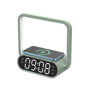 12v 10w 15w Touch Sensor Dimmer Modern White Bedside Table Lamps with Wireless Charger Alarm Clock LED <b>Night</b> <b>Light</b> - Product Image 5