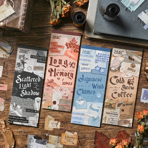 20 feuilles/paquet Autocollants pour carnet Old Dream, autocollants en papier uni, <span class=keywords><strong>livre</strong></span> d'autocollants en PET, autocollants pour enfants, <span class=keywords><strong>livre</strong></span> d'autocollants en papier uni - Product Image 2