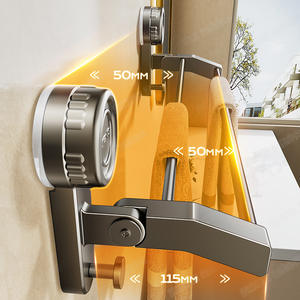 Porte-serviettes mural double barre Gongli, réglable, en métal, moderne, pour salle de bain, sans perçage - Product Image 3