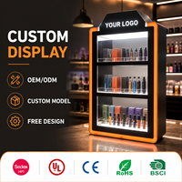 Support de présentation en acrylique personnalisé pour cigarettes avec éclairage LED pour vitrine de magasin de tabac