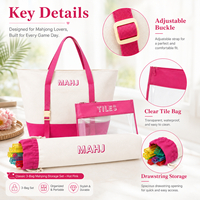Sac de transport portable XCL pour Mahjong, sac de transport en toile pour accessoires de jeu de Mahjong, organisateur pour les voyages
