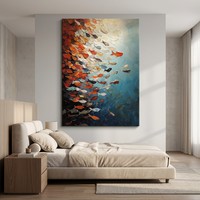Peinture à l'huile abstraite artisanale peinte à la main, texture impasto 3D, toile texturée, cadre en alliage d'aluminium noir pour décoration murale