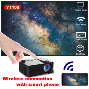 Nouveau projecteur portable mini YT100 pour la maison, format 16:9, compatible avec la mise en miroir d'écran, Miracast, Airplay, <span class=keywords><strong>Dlan</strong></span>, Wifi, projecteur sans fil pour téléphone portable - Product Image 4