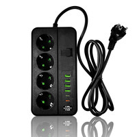 Multiprise programmable 24h avec protection contre les surcharges, ignifuge, en cuivre, pour bureau et domicile, charge multi-appareils, 4 ports USB-A et 2 ports USB-C