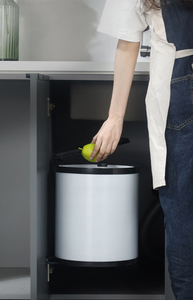 8L/14L Under Sink Trash Can with Cover and <strong>Wheelie</strong> <strong>Bin</strong> Pressing Type Style Garbage/home Kitchen Trash Can - Product Image 2