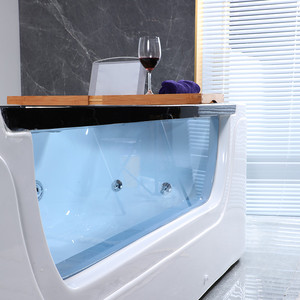 Trắng Acrylic hiện đại tối giản kính cường lực hình chữ nhật bồn tắm <span class=keywords><strong>spa</strong></span> massage xoáy nước người duy nhất bồn tắm phòng tắm biệt thự - Product Image 4