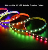Barre lumineuse KTV 12V TM1934 Adressable RGB 60leds LED Pixel Tape Programmable Étanche 12V LED Strip Light