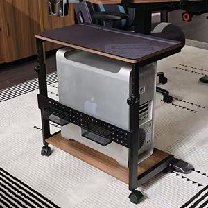 Escritorio convertible de madera para computadora, mesa portátil y plegable para computadora portátil con estante, escritorio de pie de diseño simple - Product Image 5